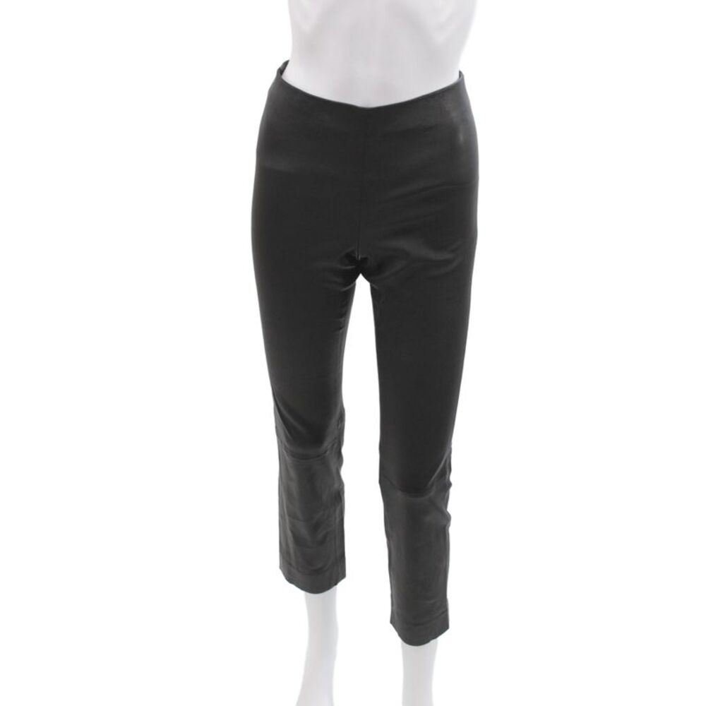 Vince Women Ankle Black Lamb Leather Pants Size M